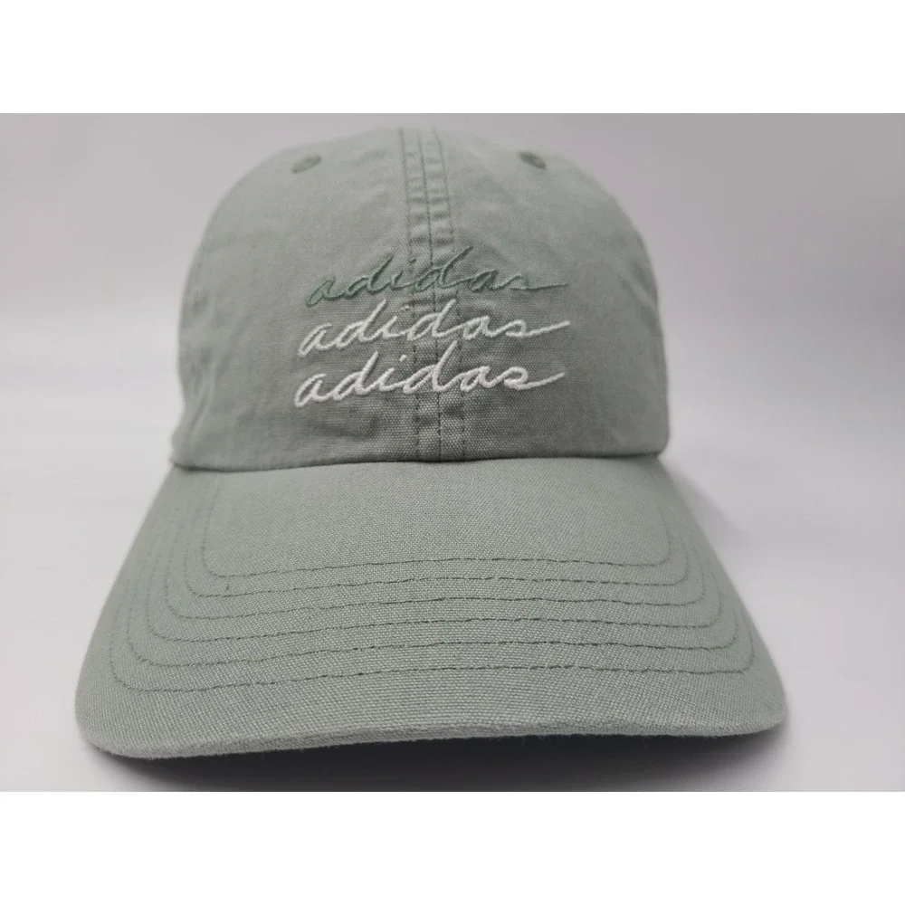 Women Adidas Aeroready Script Strapback Adjustable Hat Cap‎ Cotton Casual Green